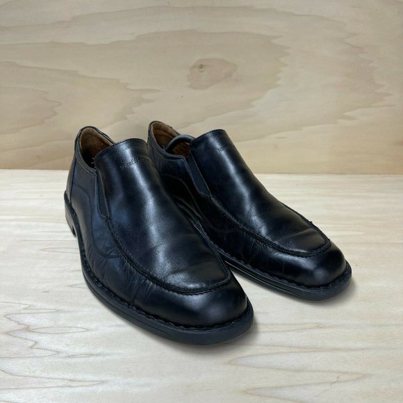Josef Seibel Mens Leather Slip On Low Top Moc Toe Black Loafer Shoes Size US 13
